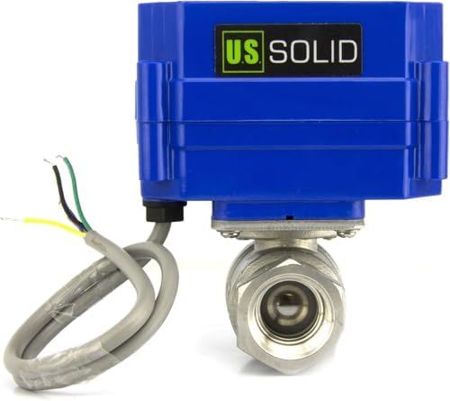 U.S. Solid 1/4 in Motorized Ball Valve, NSF Certified 304 Stainless Steel Electric Valve, Normally Closed, 9-24V DC, 5-Wire Control with Open/Closed Signal Output, Full Port (12-Pack) - Image 2