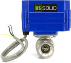 U.S. Solid 1/4 in Motorized Ball Valve, NSF Certified 304 Stainless Steel Electric Valve, Normally Closed, 9-24V DC, 5-Wire Control with Open/Closed Signal Output, Full Port (12-Pack) - Image 2