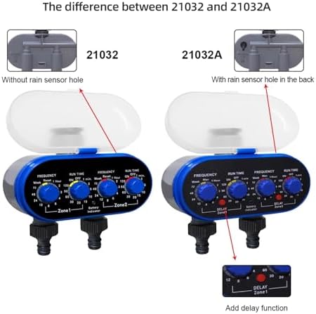 NURII Ball Valve Electronic Two Outlet Four Dials Water Timer, with Rain Sensor Hole Garden Irrigation System for Garden, Yard - Image 2