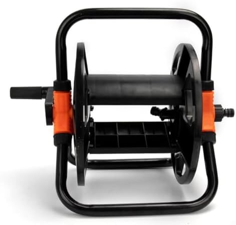 Garden Hose with 20m Storage Cart and Wall Mount Plastic and Metal Construction Space-Saving Design for Small Gardens and Patios Easy Wind-Up Handle - Image 5