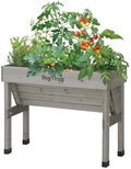 VegTrug Wall Hugger, Grey Wash, Small 1m - Cedar Wood Raised Garden Bed - Outdoor Space-Saving Vegetable and Herb Planter Box for Balcony, Patio, Courtyard Gardening by VegTrug
