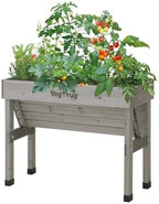 VegTrug Wall Hugger, Grey Wash, Small 1m - Cedar Wood Raised Garden Bed - Outdoor Space-Saving Vegetable and Herb Planter Box for Balcony, Patio, Courtyard Gardening by VegTrug