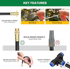 Drip Irrigation System, 2026-Upgrade 200Ft 1/4" Garden Watering System with 40 Pcs 360° Adjustable Copper Nozzles, DIY Kit for Garden, Lawn, Greenhouse, Raised Beds & Outdoor Plants - Image 5