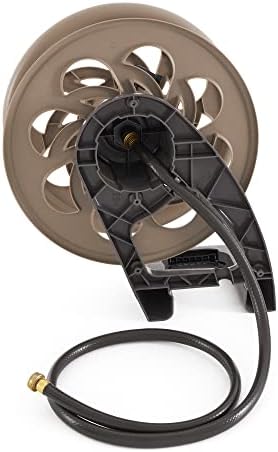 Suncast 2 Pack CPLSTA125B 125' Wall-Mounted Side Tracker Garden Hose Reel for 5/8" Hose with Guide for Patio or Garden, Dark Taupe - Image 2
