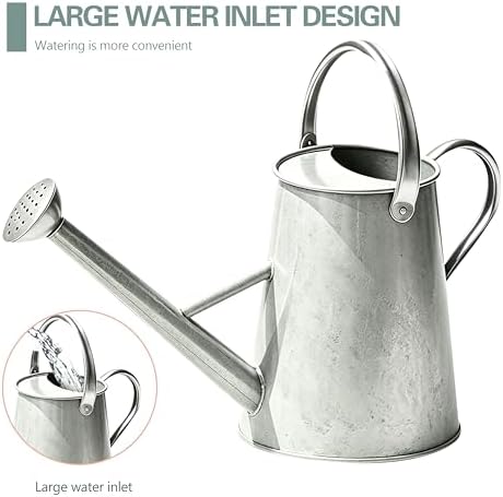 1.5 Gallon Metal Watering Can for Outdoor Plants, Large Watering Can, Zinc - Image 3