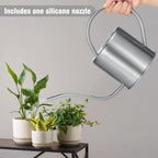 Plant Watering Can, 50 oz / 1500 ml Stainless Steel Metal - Modern Decorative with Long Spout for Indoor Potted Plants, Bonsai, Garden Flowers, Silver - Image 4