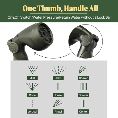 Vego Garden Hose Reel Retractable 1/2" x 100ft Wall Mounted Hose Reel Automatic Rewind, Any Length Lock with 9 Patterns Sprayer Nozzle, Quick Connector and Adjustable shot Nozzle - Image 3