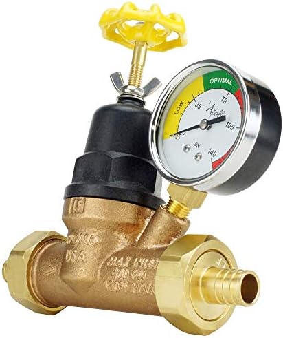 Apollo Valves ApolloPEX 3/4" Bronze Double Union PEX Water Pressure Regulator w/Gauge (APXPRV34WG) - Image 2