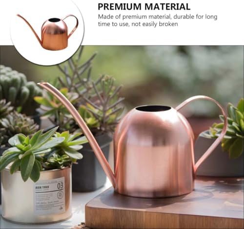 Housoutil Rose Gold Stainless Steel Watering Can with Long Spout, 500ml Indoor Garden Sprinkler Pot, Rustproof Plant Watering Bottle for Houseplants and Patio Gardening - Image 5