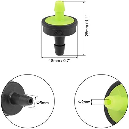 uxcell Pressure Compensating Dripper 8GPH 30L/H Emitter for Garden Lawn Drip Irrigation with Barbed Hose Connector Plastic Green 20pcs (Pack of 4) - Image 2