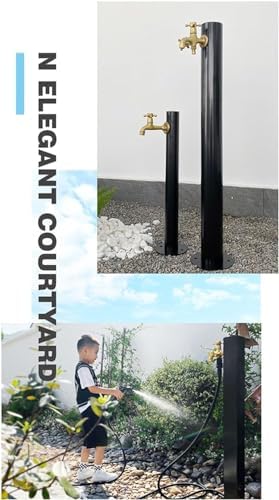 304 Stainless Steel Garden Hose Stand with Lockable Faucet, Freestanding Vertical Water Column, Outdoor Antifreeze Hydrant for Yard Irrigation & Fountain Decor - Image 7