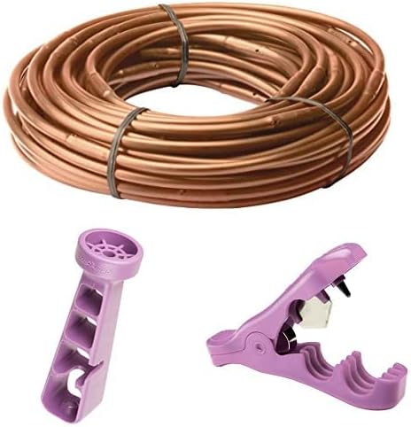 Rain Bird ET256-50S Drip Irrigation Pressure Compensating 1/4" Emitter Tubing, 6" Emitter Spacing, 50 Roll, Brown Rain Bird ET/1PK25S Drip Irrigation Emitter Installation and Removal Tool by Unknown