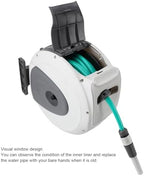 Retractable Garden Hose Reel, 65.6ft 1/2inch Hose Any Length Lock Auto Rewind Swivel Bracket Wall Mounted Hose Reel with Any Length Lock and Multi Pattern Nozzle for Backyard Garde - Image 6