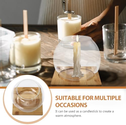 Milisten Glass Micro Landscape Bottle Wood Base for Bedroom Hotel - Image 6