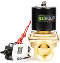 U.S. Solid Smart WiFi Brass Solenoid Valve, 1-1/2", 110V AC, Normally Closed, App Remote Control for Water Systems & Automation by USSolid