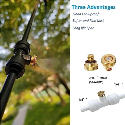 Outdoor Misting Cooling System, Misters for Outside Patio,Mist Cooling System,Backyard Mist Hose Kit for Garden, Greenhouse, Fan, Deck, Umbrella, Canopy, Pool, Porch, White(Size:6m Tube+ 6nozzles) - Image 2