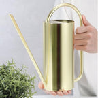 Long Spout Watering Can Stainless Watering Pitcher Indoor Garden Water Pot with Spout and Arched Carry Handle Suitable for Apartment Plants Office, Brushed Silver, 1.5L - Image 3
