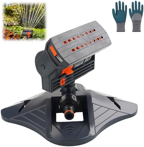 2026 Upgraded 16-Nozzle Oscillating Sprinkler with Dual-Zone Sprinkler Water Timer, 360° 16-Hole Automatic Rocking Sprinkler, Turbo Orbit Mist Sprinklers System for Garden (A No Timer) by Unknown