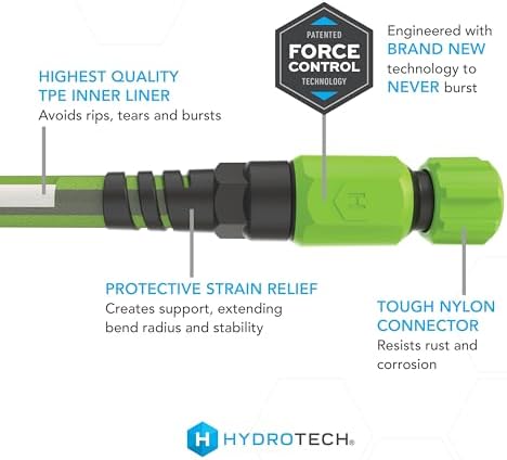 HydroTech FLATJACKET Lightweight Garden Hose 5/8 in x 50 ft, Green - Image 2