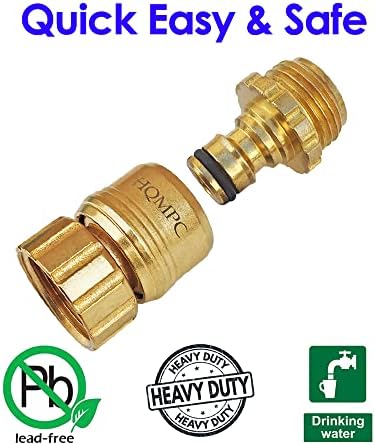HQMPC Garden Hose Quick Connect No Pb Brass Hose Quick Connect Quick Connect Hose Fittings Water Hose Connectors 3/4" GHT (4SETS) - Image 3