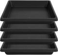 4 Pack Square Plant Saucer 18 Inch, Extra-Deep Large Saucers for Potted Plants, Plastic Plant Trays for Indoors No Holes, Plant Water Catcher Tray, Flower Pot Drip Trays Plant Plate by Unknown