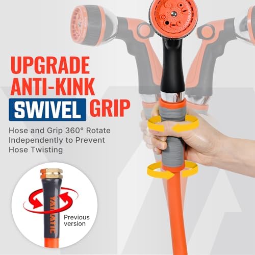 YAMATIC Flexible Garden Hose 5/8" x 40ft, 360° Swivel Handle, Burst 600 PSI - Image 3