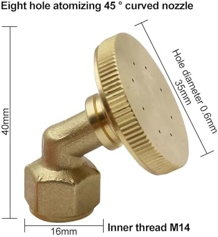 Fountain Nozzle Adjustable 8-Hole Brass Sprayer Nozzle M14 Atomizing Spray Fitting Hose Garden Sprinkler Misting Nozzles(Curved) - Image 7