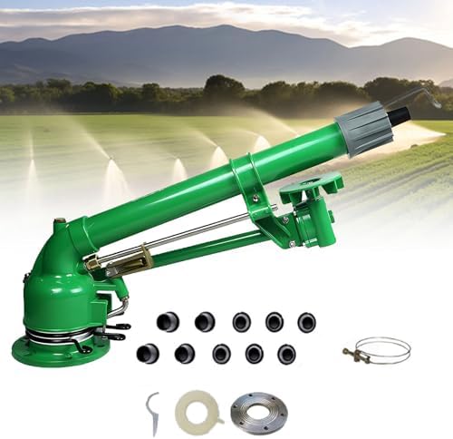 Farm Irrigation Sprinkler, Sprinkler Irrigation Machine,Versatile Spray Angles,2" Rain Gun Spray Head, 360° Large-Area Watering, IDE-al for Lawn and Garden Irrigation with 10 Nozzles by Unknown