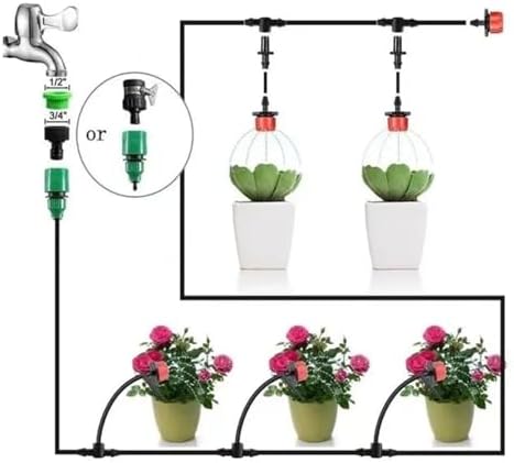 Garden supplies DIY 5-50m PVC Garden Watering Garden Hose 4/7mm Micro Irrigation Pipe Drip Watering Kits with Adjustable Drippers Nozzle(B-50M) - Image 6