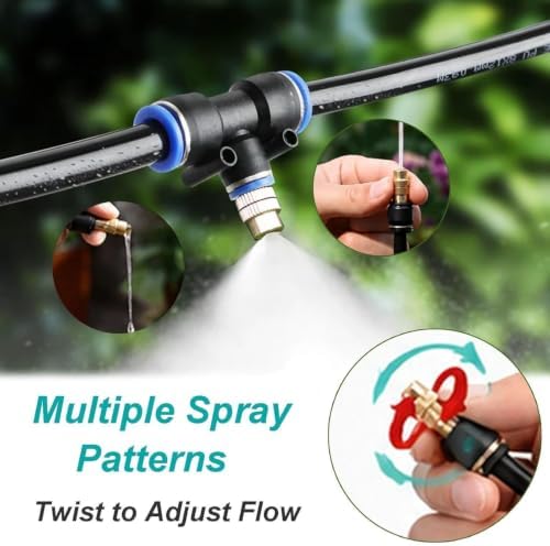Tubing Drippers Adjustable Misting Cooling System with Pressure Resistant Nozzle, Quick-Connect Design, Ideal for Raised Beds, Lawns, Greenhouses & Outdoor(140m/459.2ft) - Image 3