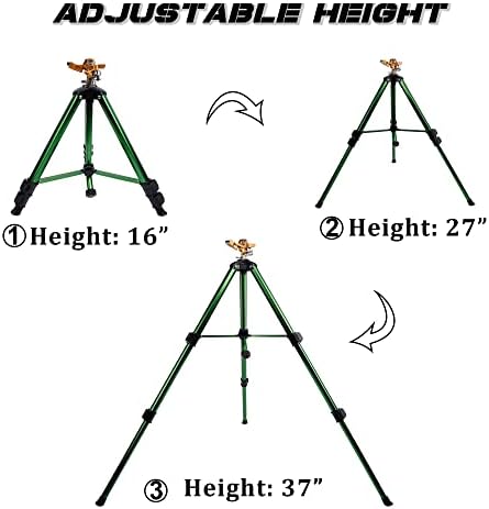Biswing Garden Hose Splitter 2 Way & 2 Pack Impact Sprinkler Head on Tripod Base - Image 3
