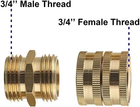 M MINGLE Garden Hose Adapter, Heavy Duty Brass Garden Hose Shut Off Valve, 3/4 Inch - Image 3