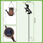 Solar Watering Can Light Dog Stake 37in Garden Waterfall LED Outdoor Art - Image 5