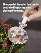 NiHome Cactus-Shaped Glass Plant Self-Watering Globes 6-Pack, Glass Waterer Stakes for Potted Plants, Automatic Mini Irrigation System, Adorable Gardening Tool (Iridescent, 3 Large + 3 Medium) - Image 3