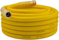 Heavy Duty Premium Garden Hose 50ft x 5/8", 300PSI Working, 1000PSI Burst, Hybrid Rubber Water Hose with Transparent Swivel Handle - Hot/Cold Water - Five Layered Braiding with Brass fittings (Yellow) by Unknown