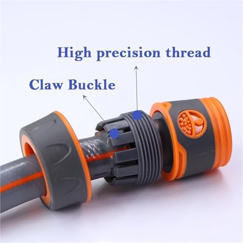 10Pcs Garden Hose Quick Connector with Stop Water Coupler for Irrigation Tubing Connect and Repair Or Extender(Red) - Image 5