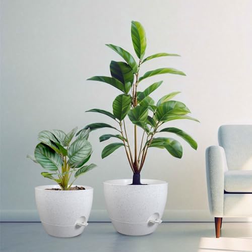 WSMKSZ 12/10/9 inch Self Watering Pots for Indoor Outdoor Plants, Set of 3 - Image 7