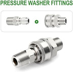 TAISHER 4PCS 304 Stainless Steel 3/8" Male NPT High Pressure Washer Quick Connect Coupler for Pressure Washing Gun Hose Accessories - Image 5
