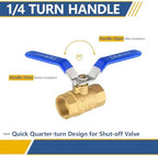 10PCS GUOFIS 1/2" Full Port Brass FIP Ball Valve,600 WOG Valve,Blue Handle - Image 5