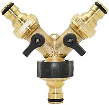 Garden Hose Connection Accessories Brass Female 3/4" 2 Way Tap Water Splitter 5/8" Garden Tap Y Quick Connector Irrigation Valve Hose Pipe Adapter 1pcs - Image 3