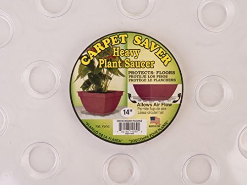 CWP SQDS-1400 Heavy Gauge Footed Square Carpet Saver Saucer, 14-Inch by 14-Inch, Clear (Pack of 4) - Image 3