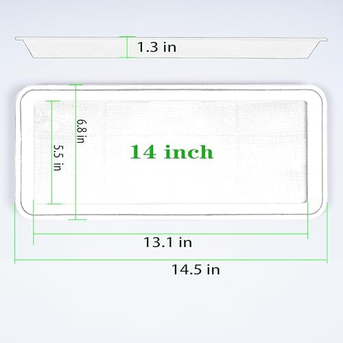 VUWEZ 6 Pack of Plastic Plant Tray Saucer Rectangular 14 inch, Plant Trays Saucers for Indoors Outdoor, Plant Water Drip Tray for Flower Pot Planter, Windowsill Plant Tray (6.8 X 14.5'', Brown) - Image 2