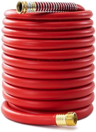 5/8" Garden Hose 100ft, -40℉ To 190℉ Hot/Cold Rubber hose, Red by BLENDLITETools