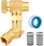 Garden Hose Filter Attachment with 100 Mesh and 40 Mesh Stainless Steel Screen,Brass Filter Pressure Washer Inlet for RV Camping Car Wash Rainwater Filtration (with Valve) by YELUN