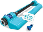 Aqua Joe Oscillating Sprinkler with Metal Ground Spike, Adjustable Spray Position Irrigator for 4400 Sq Ft Coverage Compatible with Garden Hoses by AquaJoe%C2%AE