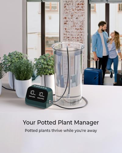 Automatic Watering System for Potted Plants, Plant Waterer, DIY Drip Irrigation Kit with Smart Timer, Waterproof LED Display & Large Capacity Battery, Precise Distribution of Water (Green) - Image 6