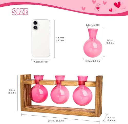 XXXFLOWER Upgraded Glass Plant Mister Spray+3 Pink Bulb Glass Propagation Station - Image 7