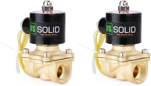 U.S. Solid 3/4" Brass Electric Solenoid Valve 110V AC Normally Closed Non-potable Water, air, Diesel (Pack of 2) by USSolid