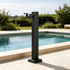 Black Matte Outdoor Water Column Garden Water Tap - 304 Stainless-Steel Freeze Proof Faucet Post Hose Stand for Irrigation Washing, Patio Yard Hydrant(Style 1,Height: 60cm/23.6in) by Gaommini