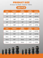 TIROL 200PCS Plastic Quick Connect Hose Fittings Straight Air Hose Fittings - Image 2